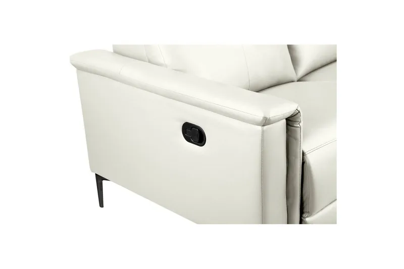 Sofa 2-sæders Lund Creme, PU, Manuel liggestol - Creme, PU, Manuel liggestol - Møbler - Sofaer - Lædersofaer