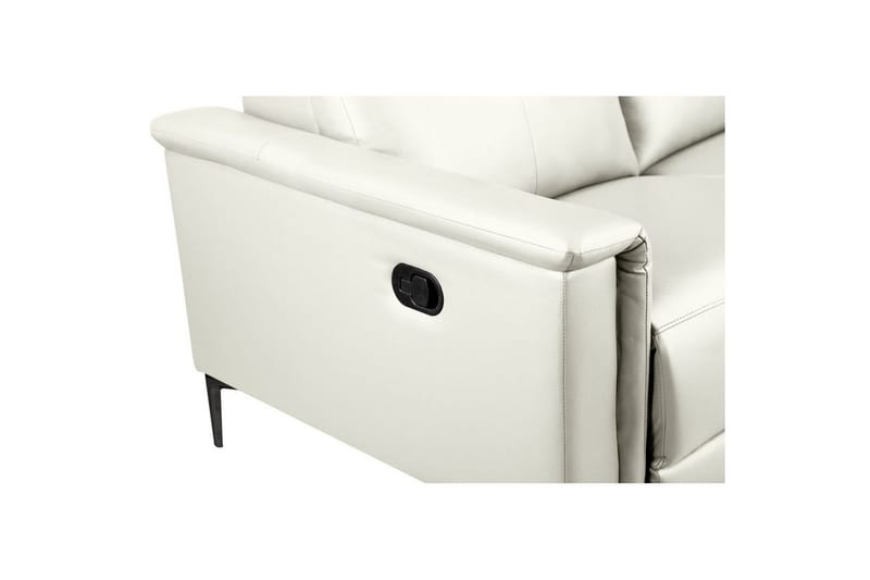 Sofa 2-sæders Lund Creme, PU, Manuel liggestol - Creme, PU, Manuel liggestol - Møbler - Sofaer - Lædersofaer