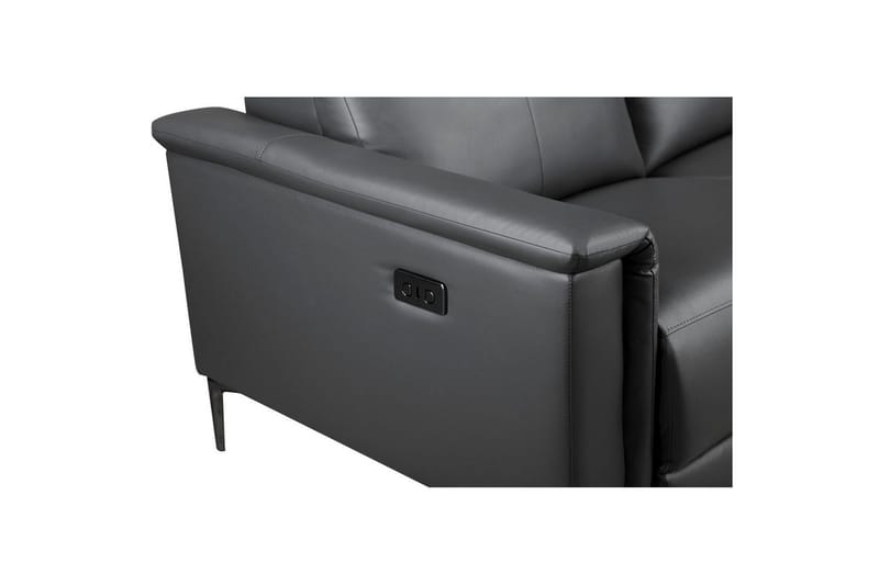 Sofa 2-sæders Lund Grå, PU, Elektrisk hvilestol - Grå, PU, Elektrisk hvilestol - Møbler - Sofaer - Recliner sofaer - 2 personers biografsofa & reclinersofa