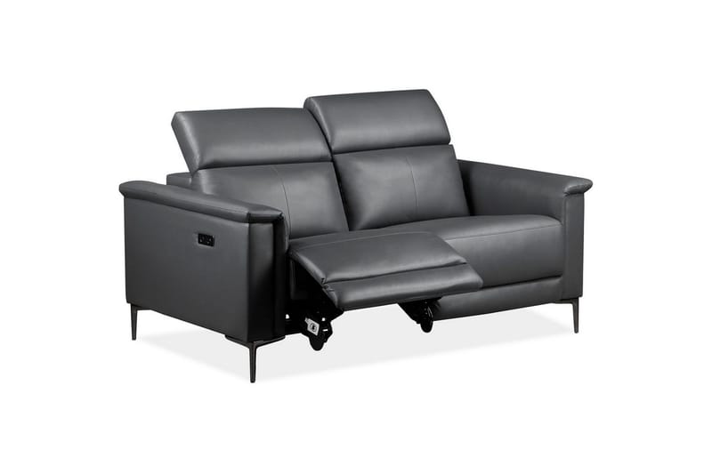 Sofa 2-sæders Lund Grå, PU, Elektrisk hvilestol - Grå, PU, Elektrisk hvilestol - Møbler - Sofaer - Lædersofaer