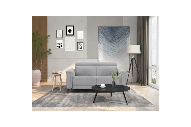 Sofa 2-sæders Lund Lys Grå, Belfast stof, Elektrisk hvilestol - Lys Grå, Belfast stof, Elektrisk hvilestol - Møbler - Sofaer - Recliner sofaer - 2 personers biografsofa & reclinersofa