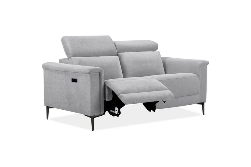 Sofa 2-sæders Lund Lys Grå, Belfast stof, Elektrisk hvilestol - Lys Grå, Belfast stof, Elektrisk hvilestol - Møbler - Sofaer - Recliner sofaer - 2 personers biografsofa & reclinersofa