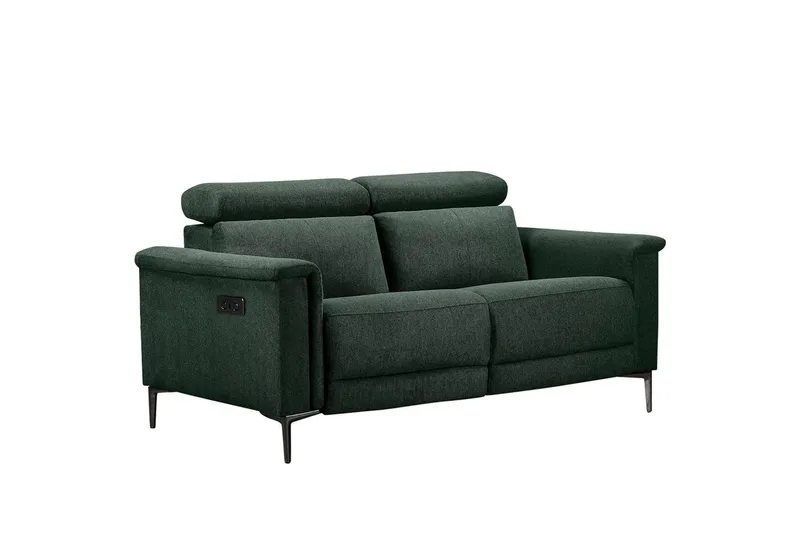 Sofa 2-sæders Lund Mørkegrøn, Belfast stof, Elektrisk hvilestol, Mørkegrøn, Belfast stof, Elektrisk hvilestol
