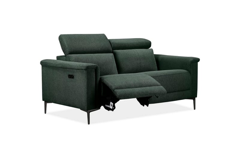 Sofa 2-sæders Lund Mørkegrøn, Belfast stof, Elektrisk hvilestol - Mørkegrøn, Belfast stof, Elektrisk hvilestol - Møbler - Sofaer - Recliner sofaer - 2 personers biografsofa & reclinersofa