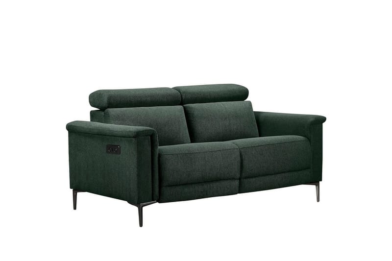 Sofa 2-sæders Lund Mørkegrøn, Belfast stof, Manuel liggestol - Mørkegrøn, Belfast stof, Manuel liggestol - Møbler - Sofaer - Recliner sofaer