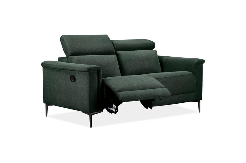 Sofa 2-sæders Lund Mørkegrøn, Belfast stof, Manuel liggestol - Mørkegrøn, Belfast stof, Manuel liggestol - Møbler - Sofaer - Recliner sofaer