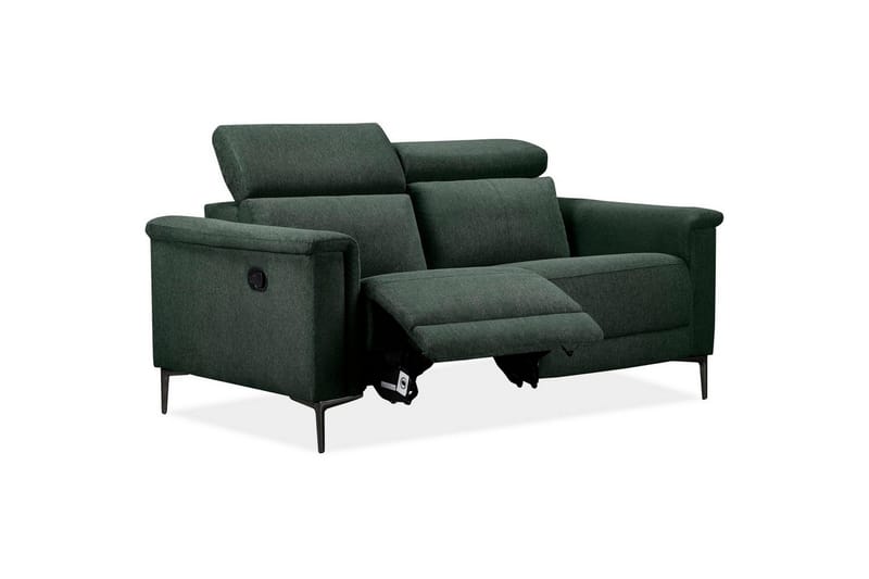 Sofa 2-sæders Lund Mørkegrøn, Belfast stof, Manuel liggestol - Mørkegrøn, Belfast stof, Manuel liggestol - Møbler - Sofaer - Recliner sofaer - 2 personers biografsofa & reclinersofa