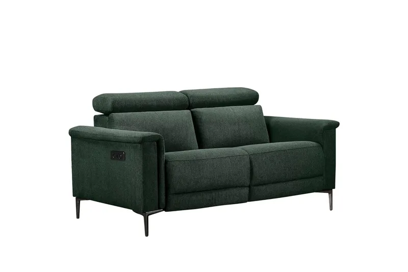 Sofa 2-sæders Lund Mørkegrøn, Belfast stof, Manuel liggestol - Mørkegrøn, Belfast stof, Manuel liggestol - Møbler - Sofaer - Recliner sofaer - 2 personers biografsofa & reclinersofa