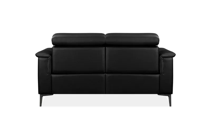 Sofa 2-sæders Lund Sort, Læder/PU, Manuel liggestol - Sort, Læder/PU, Manuel liggestol - Møbler - Sofaer - Lædersofaer