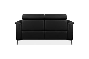 Sofa 2-sæders Lund Sort, Læder/PU, Manuel liggestol - Sort, Læder/PU, Manuel liggestol - Møbler - Sofaer - Lædersofaer