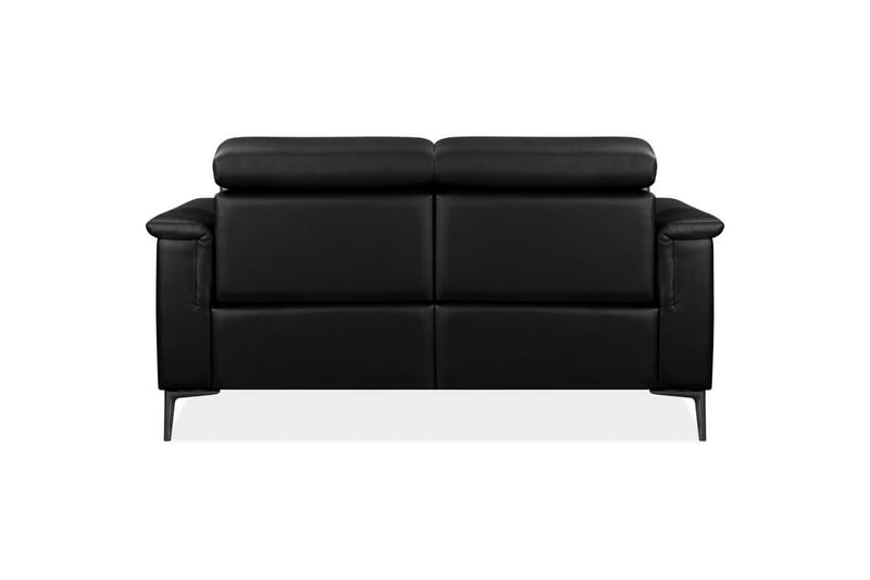Sofa 2-sæders Lund Sort, Læder/PU, Manuel liggestol - Sort, Læder/PU, Manuel liggestol - Møbler - Sofaer - Lædersofaer