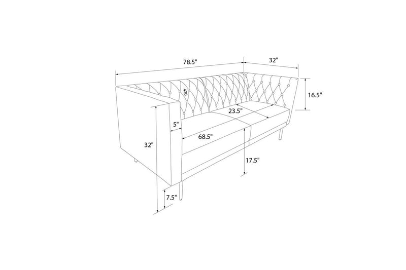 Sofa 2-sæders Marseille Elfenben - Elfenben - Møbler - Sofaer - Velour sofaer
