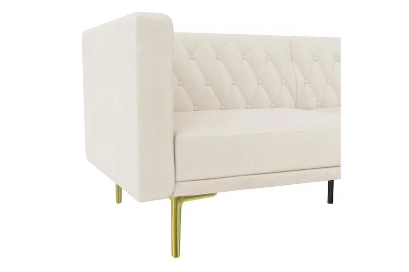 Sofa 2-sæders Marseille Elfenben - Elfenben - Møbler - Sofaer - Velour sofaer