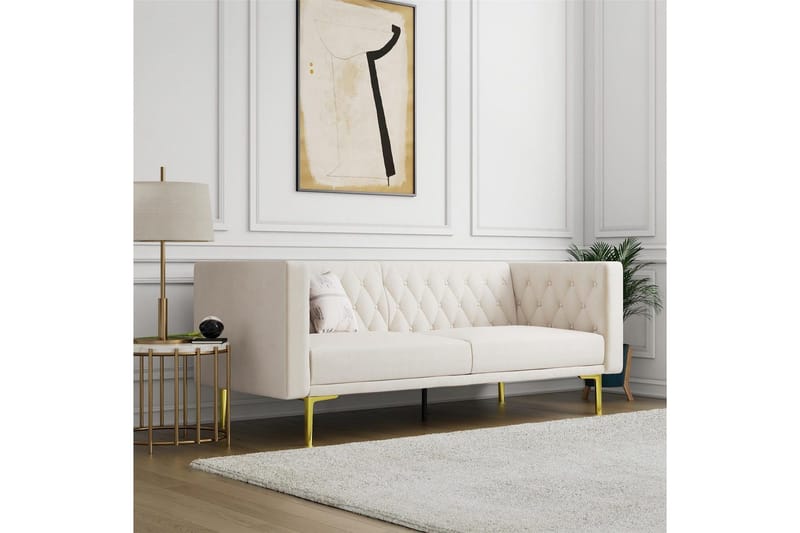 Sofa 2-sæders Marseille Elfenben - Elfenben - Møbler - Sofaer - Velour sofaer