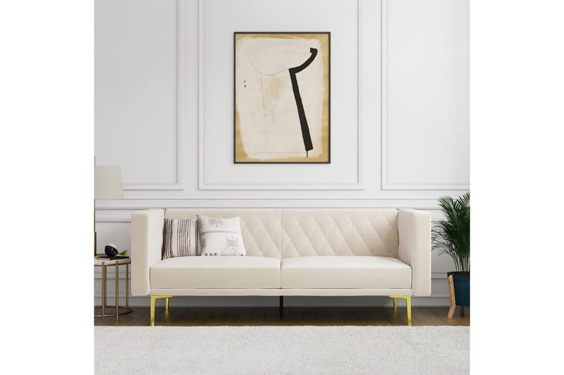 Sofa 2-sæders Marseille Elfenben - Elfenben - Møbler - Sofaer - Velour sofaer