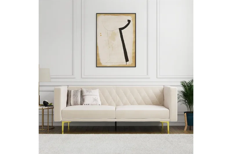 Sofa 2-sæders Marseille Elfenben - Elfenben - Møbler - Sofaer - Velour sofaer