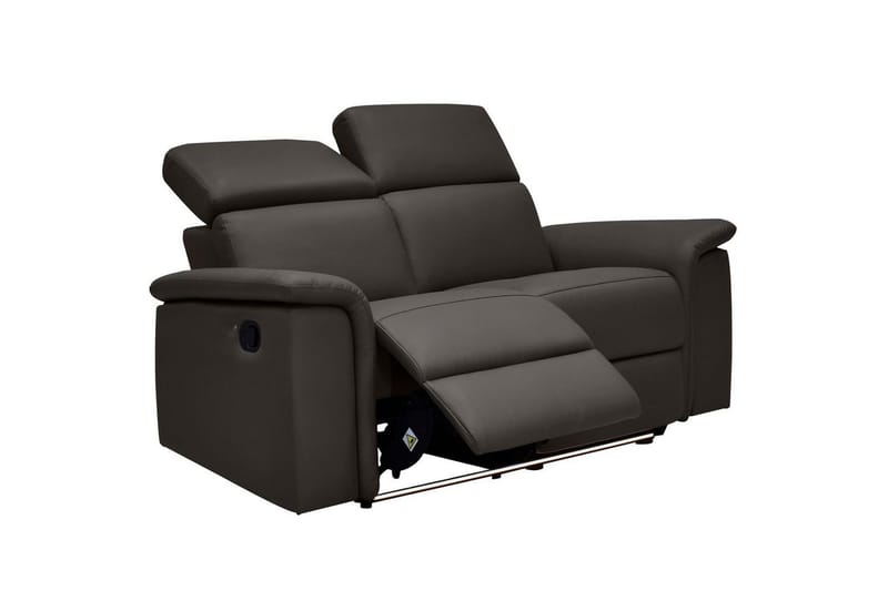 Sofa 2-sæders Pareli Brun, Læder/PU, Manuel liggestol - Brun, Læder/PU, Manuel liggestol - Møbler - Sofaer - Lædersofaer