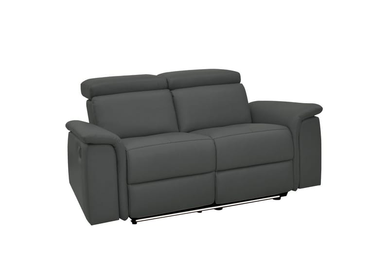 Sofa 2-sæders Pareli Grå, Læder/PU, Manuel liggestol - Grå, Læder/PU, Manuel liggestol - Møbler - Sofaer - Recliner sofaer