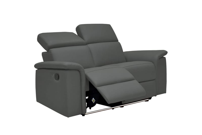 Sofa 2-sæders Pareli Grå, Læder/PU, Manuel liggestol - Grå, Læder/PU, Manuel liggestol - Møbler - Sofaer - Recliner sofaer