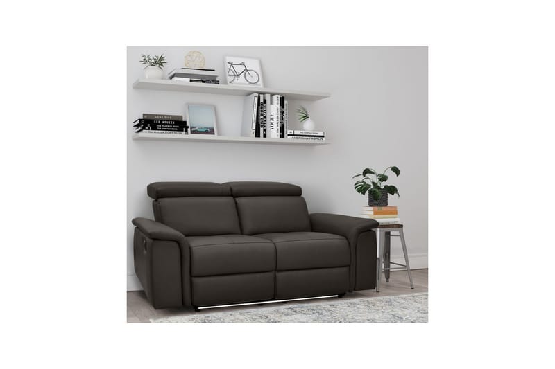 Sofa 2-sæders Pareli Brun, Læder/PU, Manuel liggestol - Brun, Læder/PU, Manuel liggestol - Møbler - Sofaer - Recliner sofaer