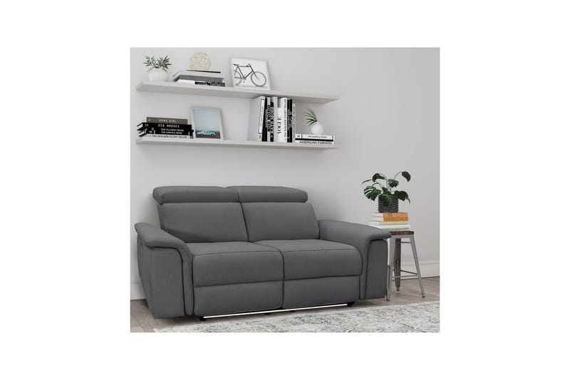 Sofa 2-sæders Pareli Antracit, Søndagsstof, Manuel liggestol - Antracit, Søndagsstof, Manuel liggestol - Møbler - Sofaer - Recliner sofaer - 2 personers biografsofa & reclinersofa