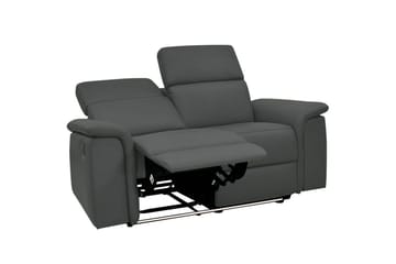 Sofa 2-sæders Pareli Grå, Læder/PU, Manuel liggestol - Grå, Læder/PU, Manuel liggestol - Møbler - Sofaer - Lædersofaer
