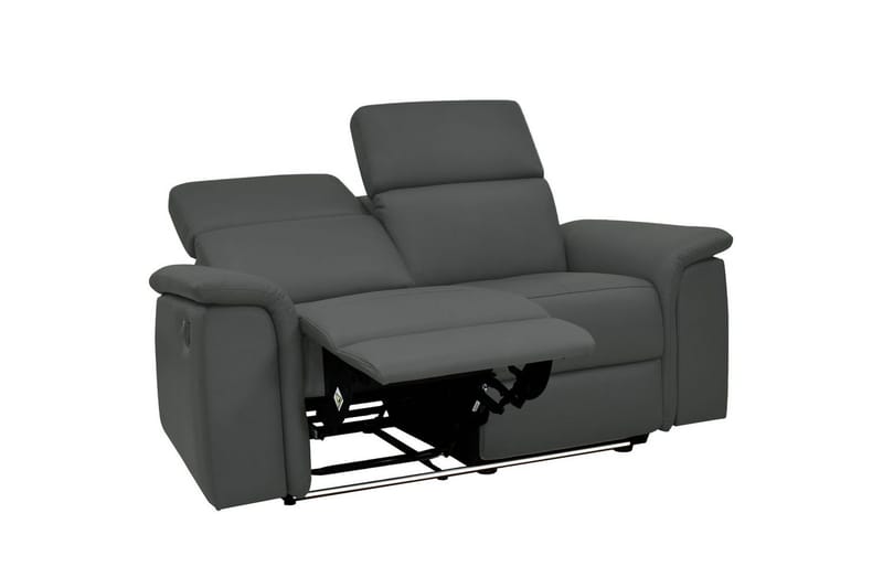 Sofa 2-sæders Pareli Grå, Læder/PU, Manuel liggestol - Grå, Læder/PU, Manuel liggestol - Møbler - Sofaer - Lædersofaer