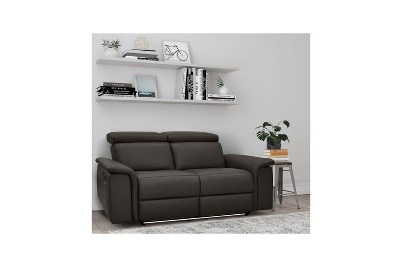 Sofa 2-sæders Pareli Brun, Læder/PU, Manuel liggestol - Brun, Læder/PU, Manuel liggestol - Møbler - Sofaer - Lædersofaer