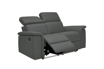 Sofa 2-sæders Pareli Grå, Læder/PU, Manuel liggestol - Grå, Læder/PU, Manuel liggestol - Møbler - Sofaer - Lædersofaer