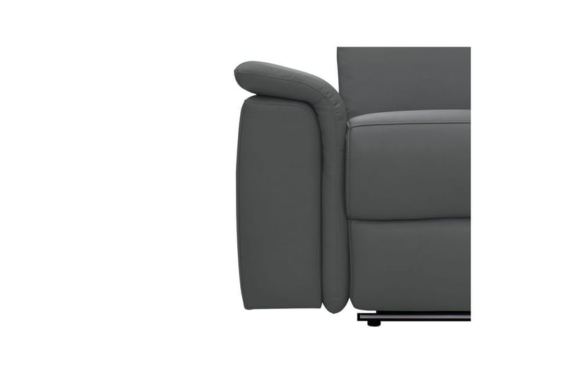 Sofa 2-sæders Pareli Grå, Læder/PU, Manuel liggestol - Grå, Læder/PU, Manuel liggestol - Møbler - Sofaer - Lædersofaer