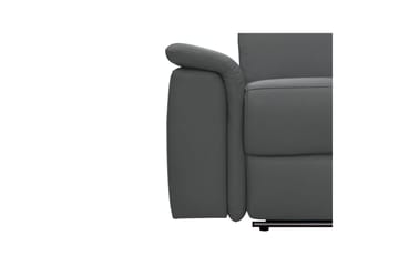 Sofa 2-sæders Pareli Grå, Læder/PU, Manuel liggestol - Grå, Læder/PU, Manuel liggestol - Møbler - Sofaer - Lædersofaer
