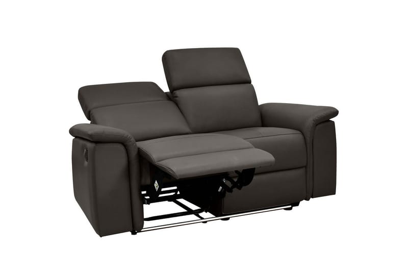 Sofa 2-sæders Pareli Brun, Læder/PU, Manuel liggestol - Brun, Læder/PU, Manuel liggestol - Møbler - Sofaer - Lædersofaer