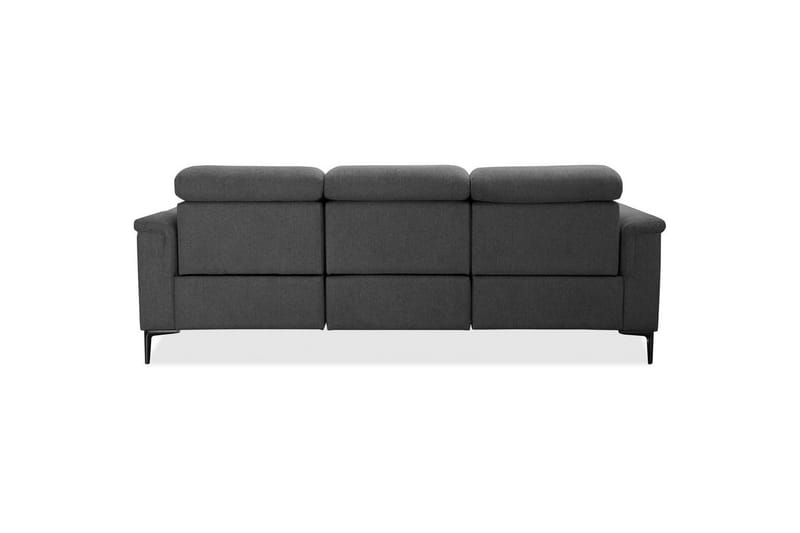 Sofa 3-sæders Lund Antracit, Belfast stof, Manuel liggestol - Antracit, Belfast stof, Manuel liggestol - Møbler - Sofaer - 3 personers sofa