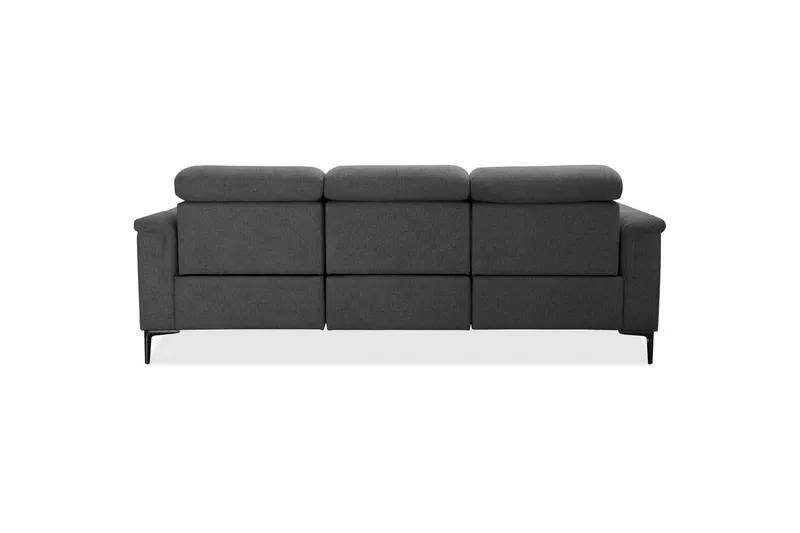 Sofa 3-sæders Lund Antracit, Belfast stof, Manuel liggestol - Antracit, Belfast stof, Manuel liggestol - Møbler - Sofaer - 3 personers sofa