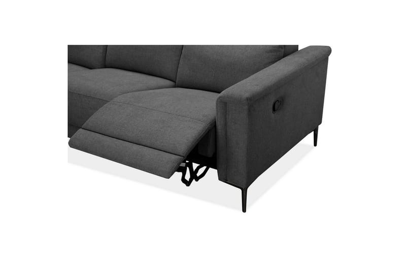 Sofa 3-sæders Lund Antracit, Belfast stof, Manuel liggestol - Antracit, Belfast stof, Manuel liggestol - Møbler - Sofaer - 3 personers sofa