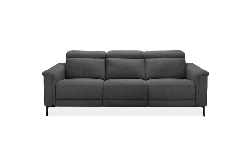 Sofa 3-sæders Lund Antracit, Belfast stof, Manuel liggestol - Antracit, Belfast stof, Manuel liggestol - Møbler - Sofaer - Recliner sofaer