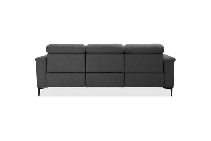 Sofa 3-sæders Lund Antracit, Belfast stof, Manuel liggestol - Antracit, Belfast stof, Manuel liggestol - Møbler - Sofaer - Recliner sofaer