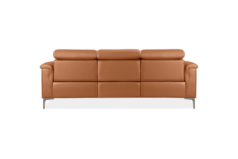 Sofa 3-sæders Lund Cognac, Læder/PU, Elektrisk hvilestol - Cognac, Læder/PU, Elektrisk hvilestol - Møbler - Sofaer - 3 personers sofa
