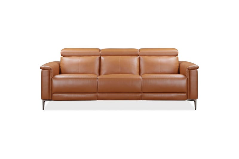 Sofa 3-sæders Lund Cognac, PU, Manuel liggestol - Cognac, PU, Manuel liggestol - Møbler - Sofaer - 3 personers sofa