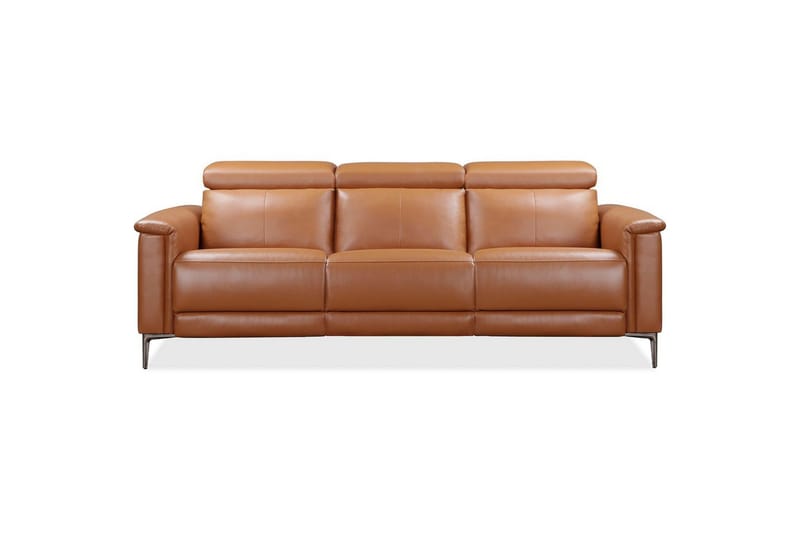 Sofa 3-sæders Lund Cognac, PU, Manuel liggestol - Cognac, PU, Manuel liggestol - Møbler - Sofaer - 3 personers sofa