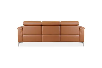 Sofa 3-sæders Lund Cognac, PU, Manuel liggestol - Cognac, PU, Manuel liggestol - Møbler - Sofaer - 3 personers sofa