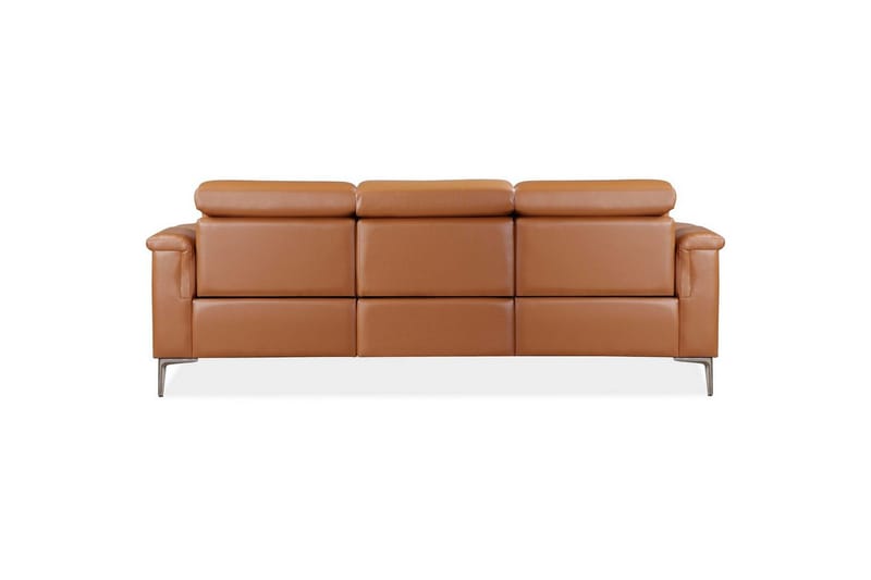 Sofa 3-sæders Lund Cognac, PU, Manuel liggestol - Cognac, PU, Manuel liggestol - Møbler - Sofaer - 3 personers sofa