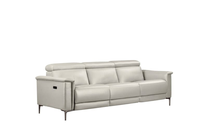 Sofa 3-sæders Lund Creme, Læder/PU, Elektrisk hvilestol - Creme, Læder/PU, Elektrisk hvilestol - Møbler - Sofaer - Lædersofaer