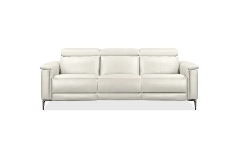 Sofa 3-sæders Lund Creme, Læder/PU, Elektrisk hvilestol - Creme, Læder/PU, Elektrisk hvilestol - Møbler - Sofaer - 3 personers sofa