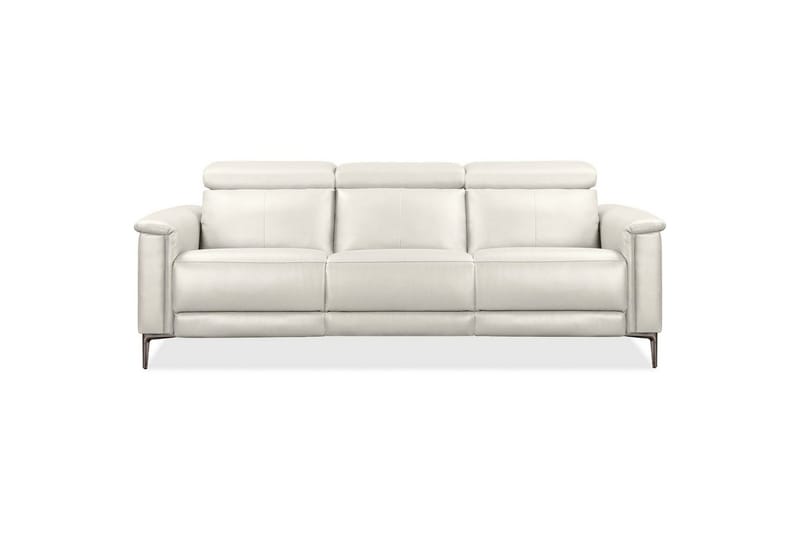 Sofa 3-sæders Lund Creme, Læder/PU, Elektrisk hvilestol - Creme, Læder/PU, Elektrisk hvilestol - Møbler - Sofaer - 3 personers sofa