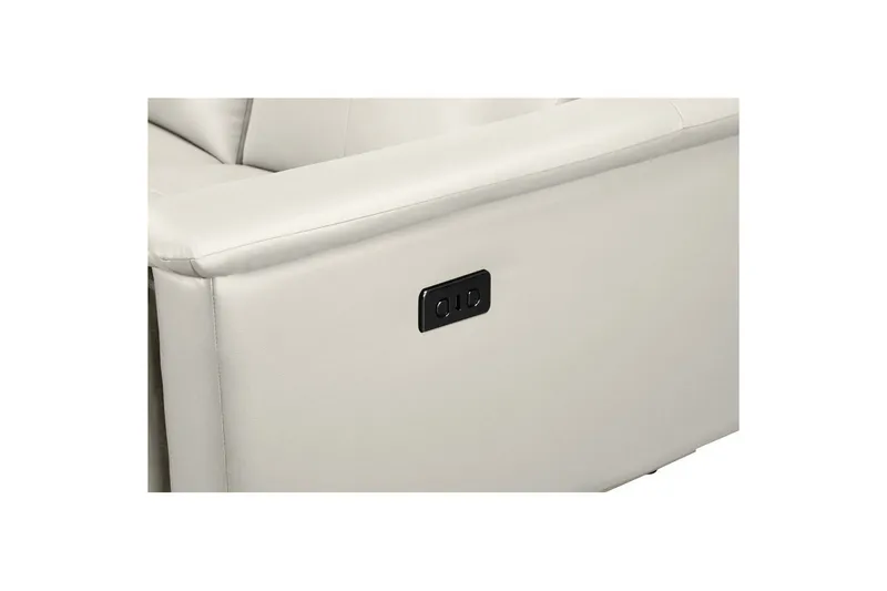 Sofa 3-sæders Lund Creme, Læder/PU, Elektrisk hvilestol - Creme, Læder/PU, Elektrisk hvilestol - Møbler - Sofaer - 3 personers sofa