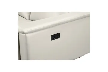 Sofa 3-sæders Lund Creme, Læder/PU, Elektrisk hvilestol - Creme, Læder/PU, Elektrisk hvilestol - Møbler - Sofaer - 3 personers sofa