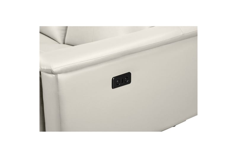 Sofa 3-sæders Lund Creme, Læder/PU, Elektrisk hvilestol - Creme, Læder/PU, Elektrisk hvilestol - Møbler - Sofaer - 3 personers sofa