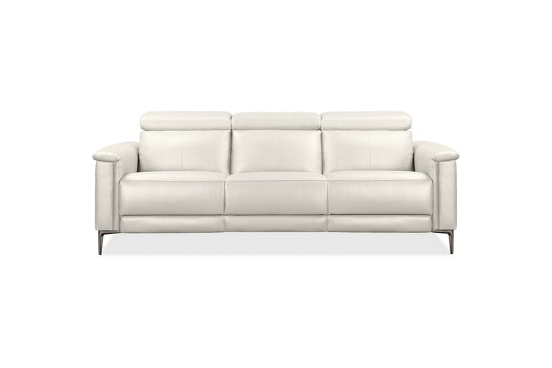 Sofa 3-sæders Lund Creme, Læder/PU, Manuel liggestol - Creme, Læder/PU, Manuel liggestol - Møbler - Sofaer - Lædersofaer