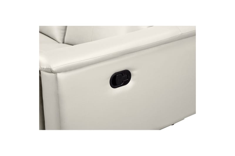 Sofa 3-sæders Lund Creme, Læder/PU, Manuel liggestol - Creme, Læder/PU, Manuel liggestol - Møbler - Sofaer - Lædersofaer